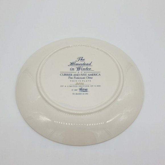 Currier and Ives Collector Plate 1987 The Homestead In Winter Vintage Decorative - Picture 6 of 9